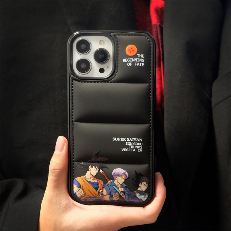 Anime Phone Case For iPhone- Down Jacket Cloth - ANIMEGEEKSS